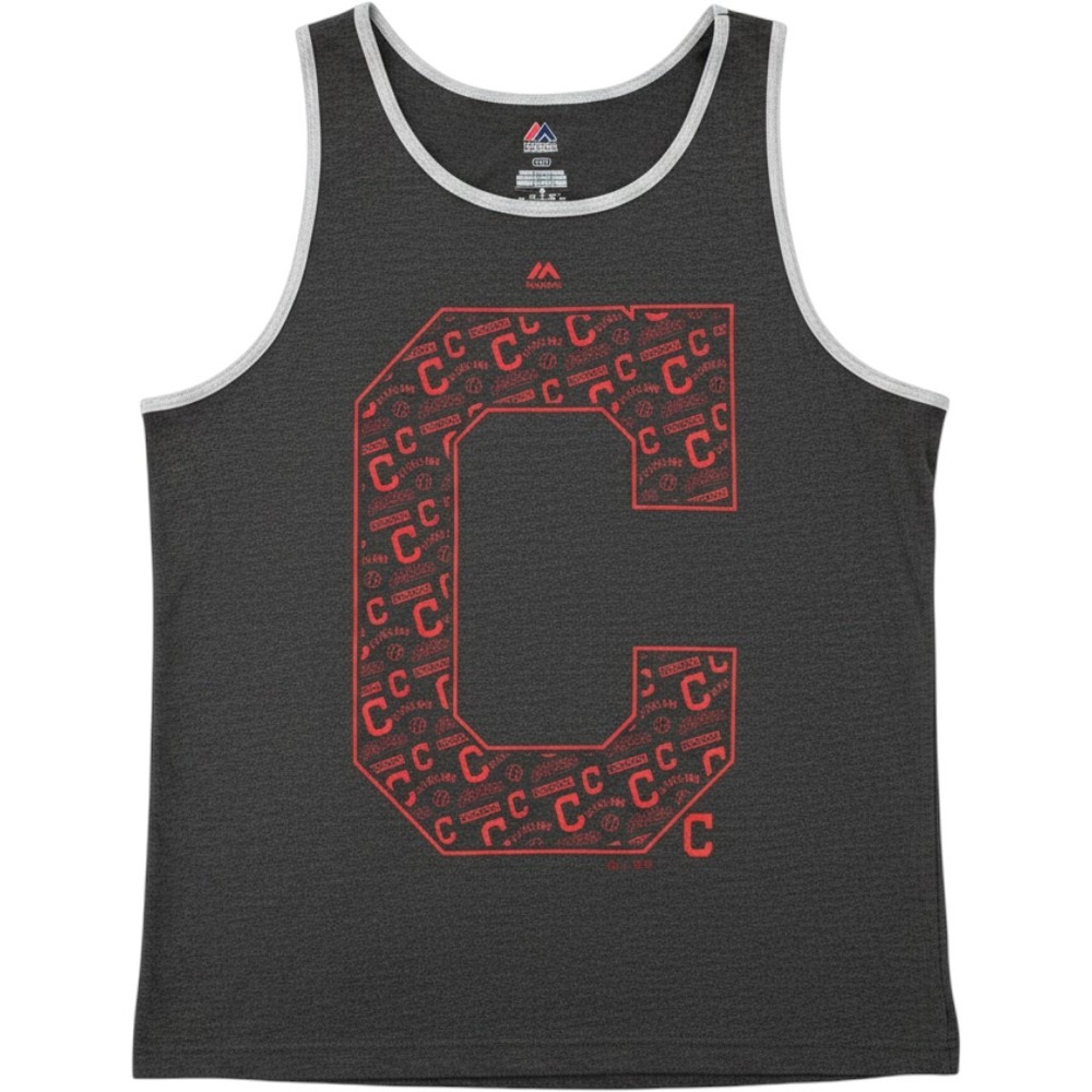 Cleveland Indians Majestic Tank Top Mens L Guardians Graphic Sleeveless MLB